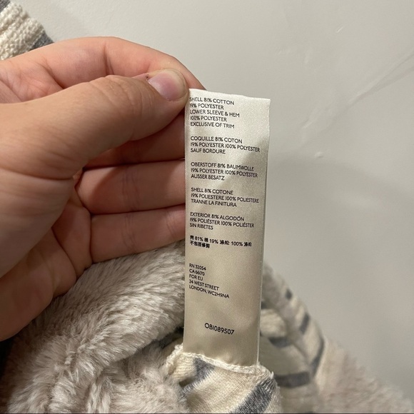 Anthropologie Maeve Astor Fur-Trimmed Pullover Stripe Size X-Small - Picture 7 of 10